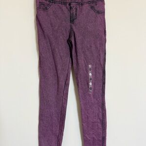 Epic Threads Girls Purple Acid Wash Jeggings Size L